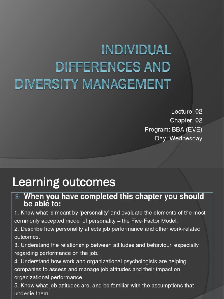 Understanding Personality in the Workplace | PDF | Attitude (Psychology ...