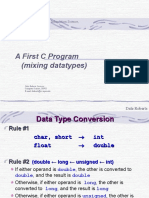 A First C Program (Mixing Datatypes) : Department of Computer and Information Science, School of Science, IUPUI