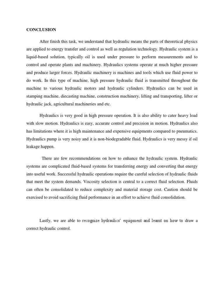 Conclusion Benkel Hydraulics PDF