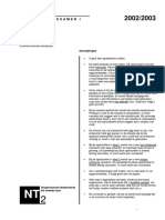 Examen NT2 Programma I spreken 2002-2003