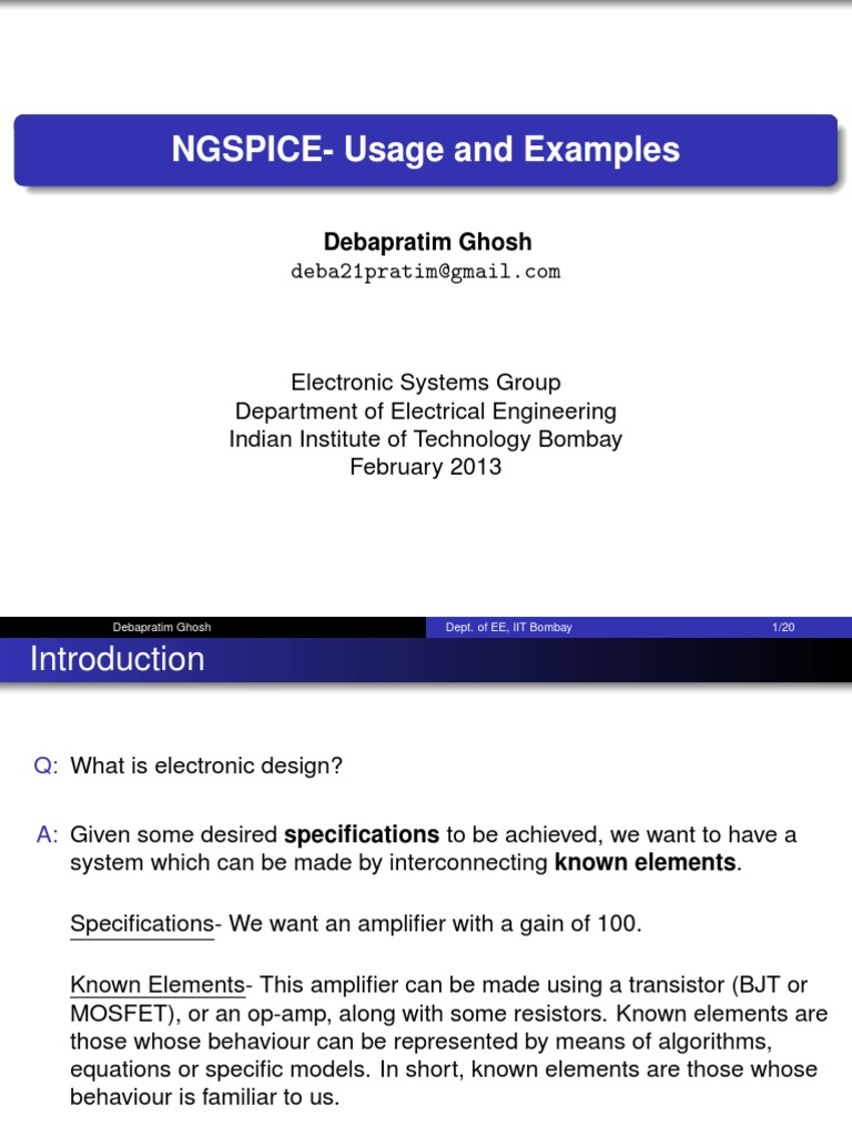 Ngspice 2 | Download Free PDF | Spice | Electrical Network