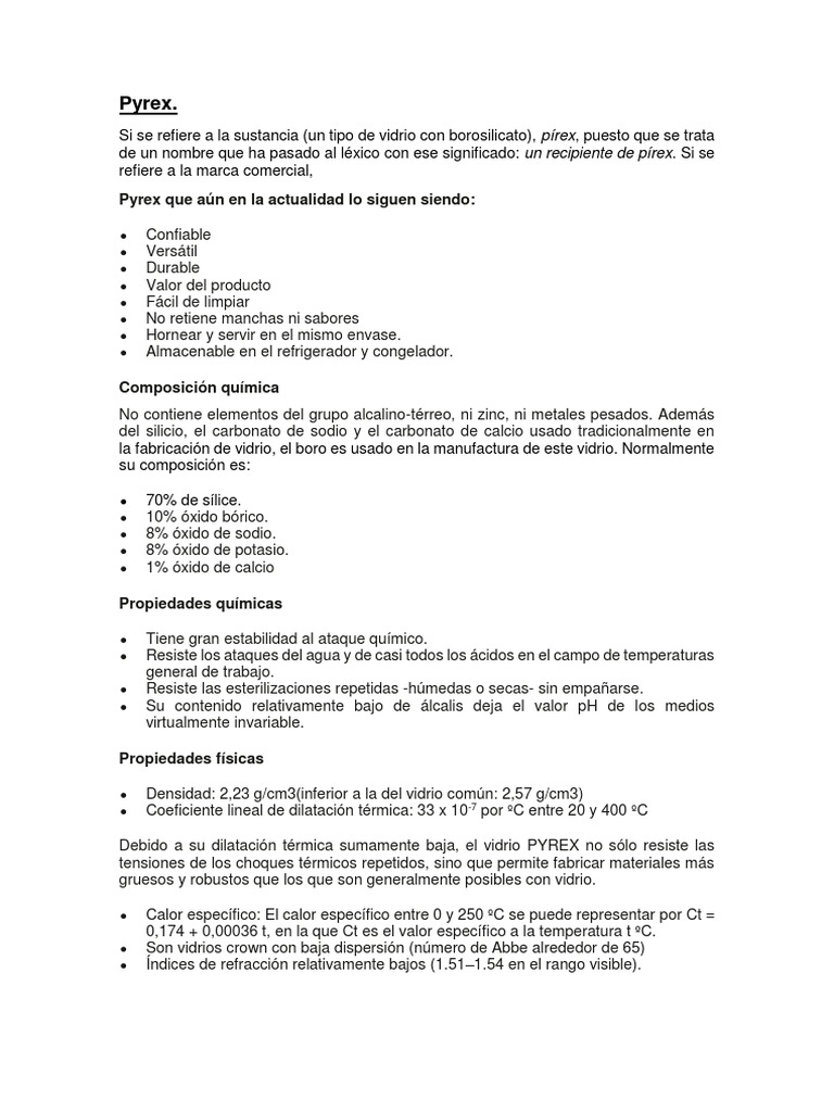 Pyrex | PDF | Lentes | Materiales