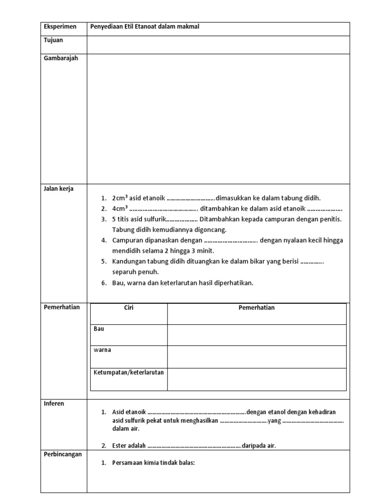 Eksperimen Dan Kegunaan Ester Pdf