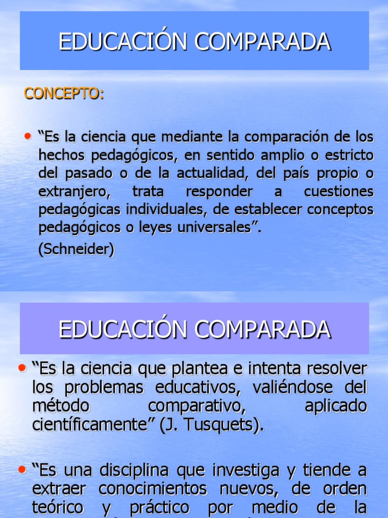 Educacion Comparada Science Pedagogía