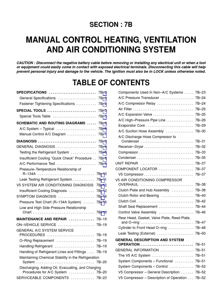 HVAC Manual Control System Guide | PDF | Air Conditioning | Leak