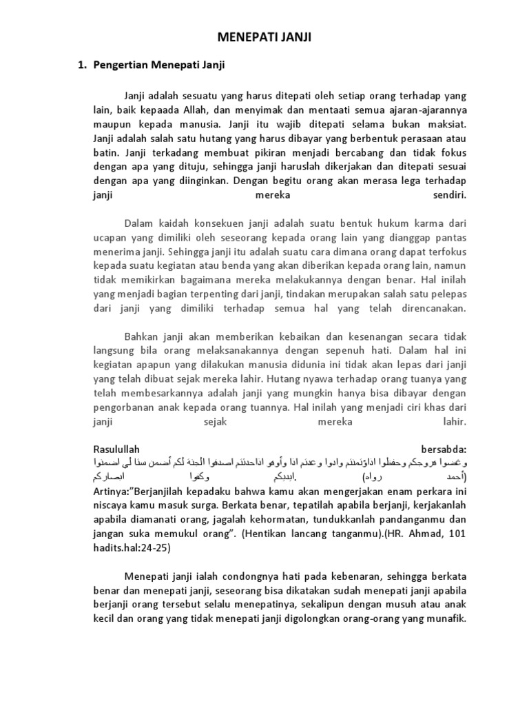Menepati Janji Pdf