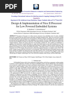 Design Implementation of Nios II Processorfor Low Powered Embedded Systems