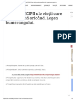 23 de PRINCIPII Ale Vieţii Care Funcţioneză Oricând. Legea Bumerangului