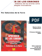 DE LA TORRE Saturnino Cap 2 APRENDER DE LOS ERRORES El tratamiento didáctico de los errores como estrategias innovadoras