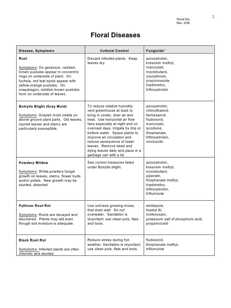 Floral Diseases Plants Branches Of Botany