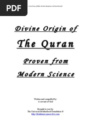 Divine Origin Of The Quran Proven From Modern Science Pdf Hadith Quran