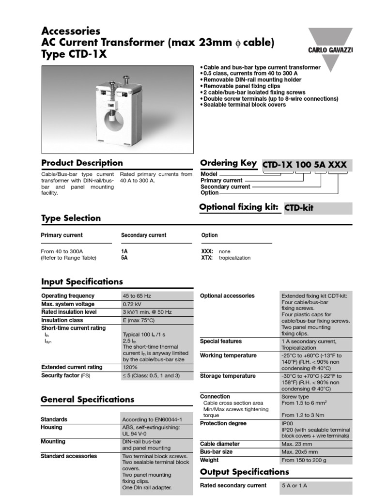 Industrial Current Transformer Guide | PDF