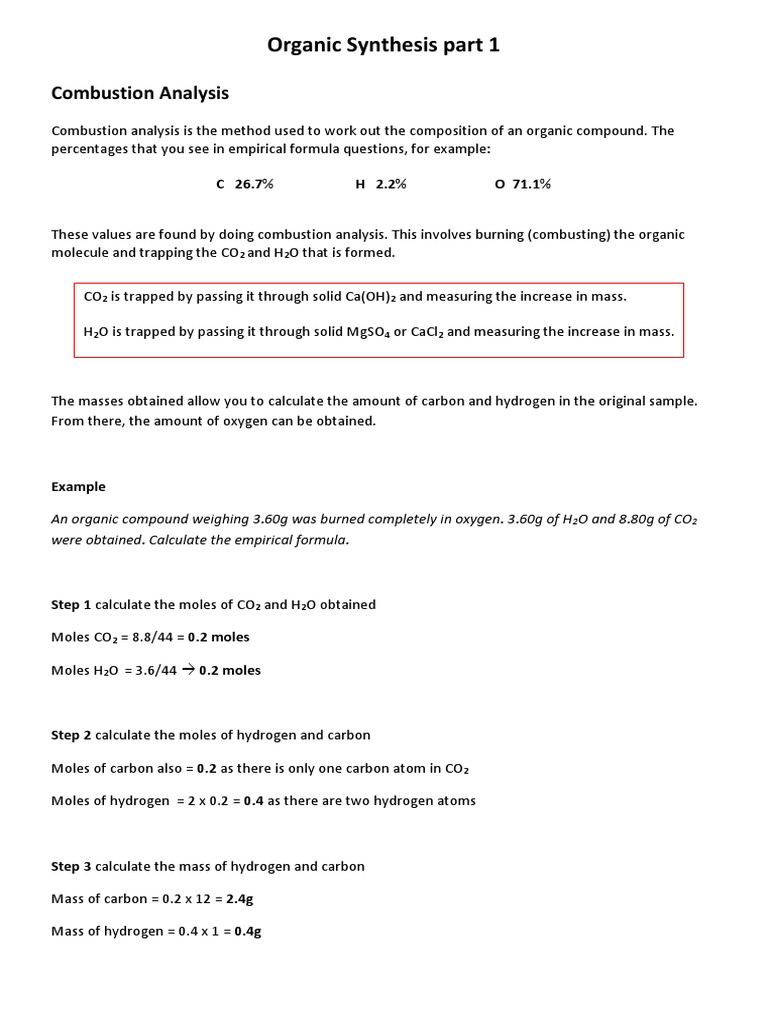 worksheet Combustion Analysis Worksheet organic synthesis edexcel part 1 mole unit alcohol