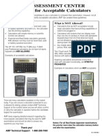 AMP Assessment Center Guidelines for Acceptable Calculators