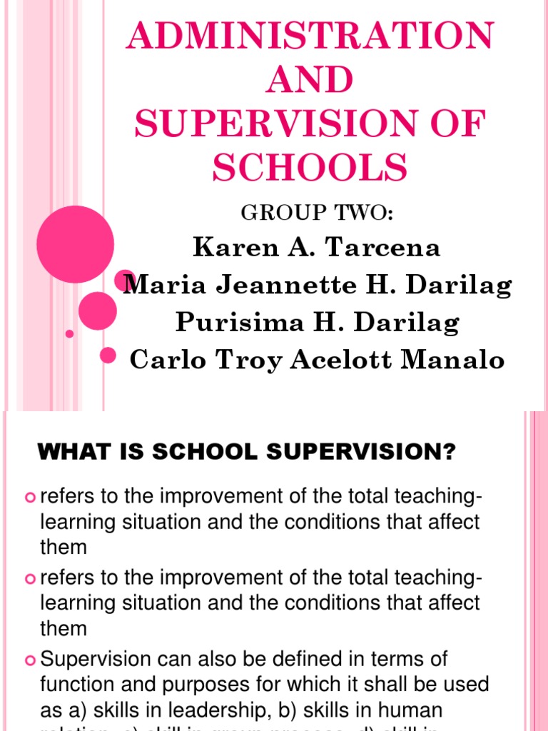 School Administration and Supervision Insights | PDF | Job Satisfaction ...