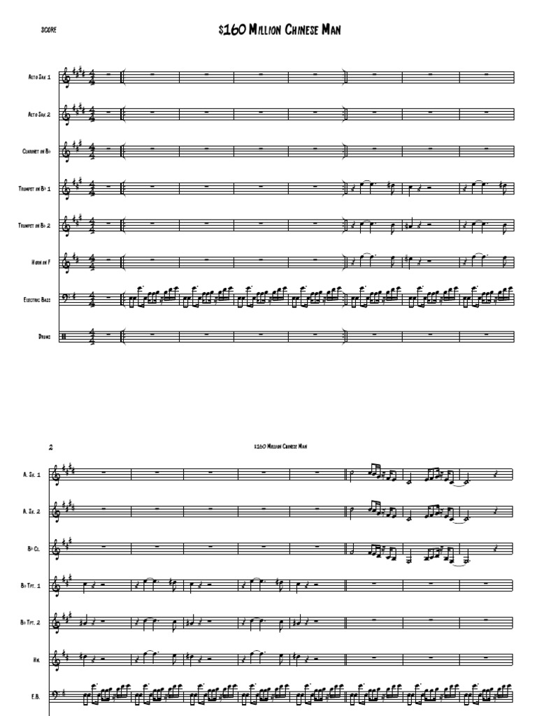160 Million Chinese Man Pdf Saxophone Instruments De Musique