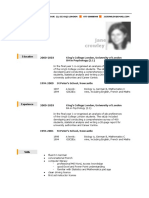 Jane Crowley CV Psychology Graduate