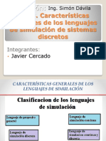 13.38. Características de Lenguajes de Simulación de Sistemas Discretos