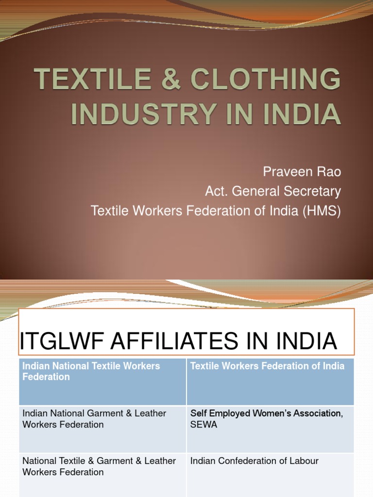 Textile and Clothing Industry in India PDF Workforce Clothing