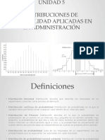 UNIDAD 5 Distribuciones de Probabilidad