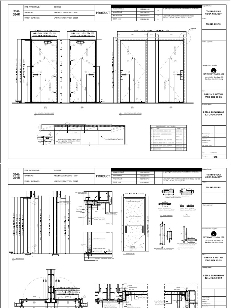 Timber Door Shop Drawing PDF Door Wall