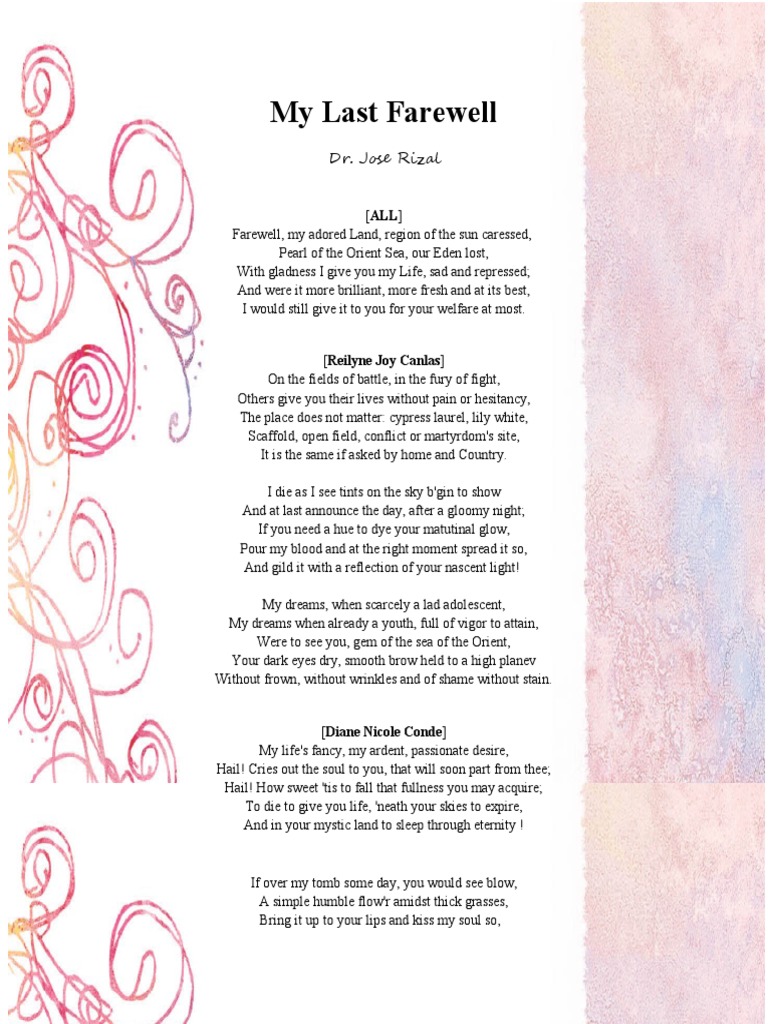 My Last Farewell: Dr. Jose Rizal | PDF
