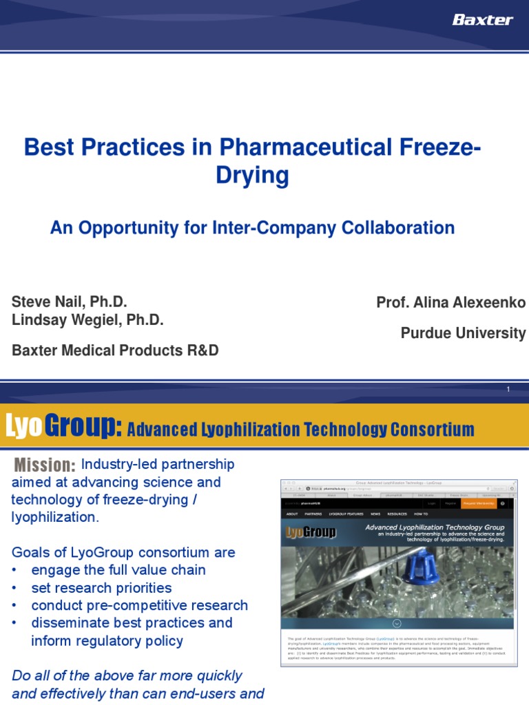Best Practices in Pharmaceutical Freeze - Drying | PDF | Pressure ...