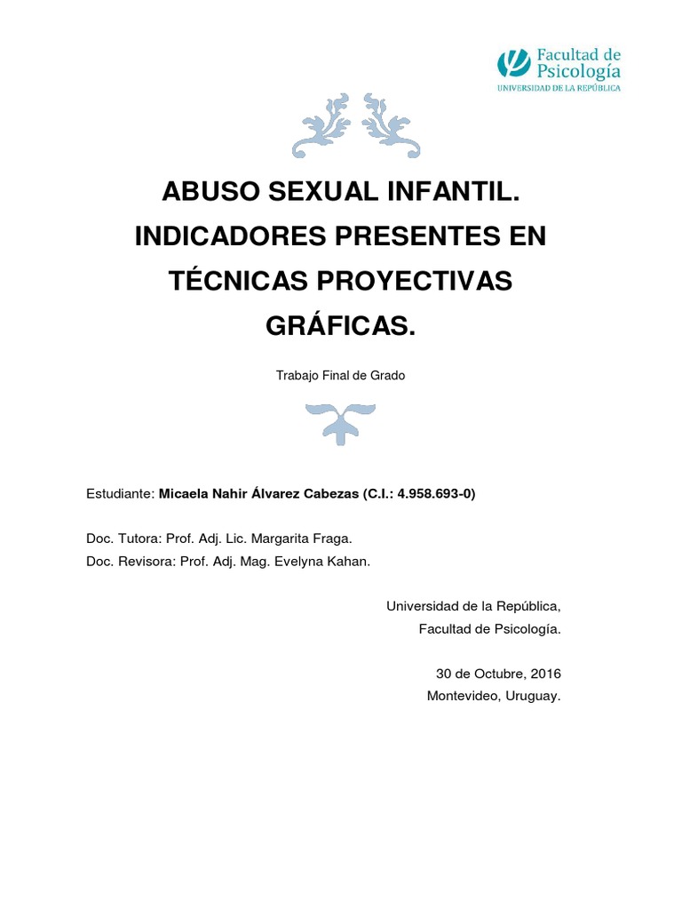 Indicadores de abuso infantil en dibujos | PDF | Abuso infantil ...