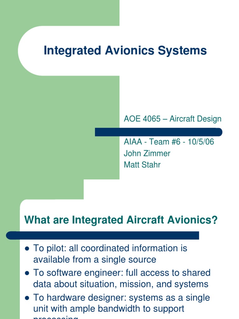 Integrated Avionics Systems PDF Avionics Aerospace