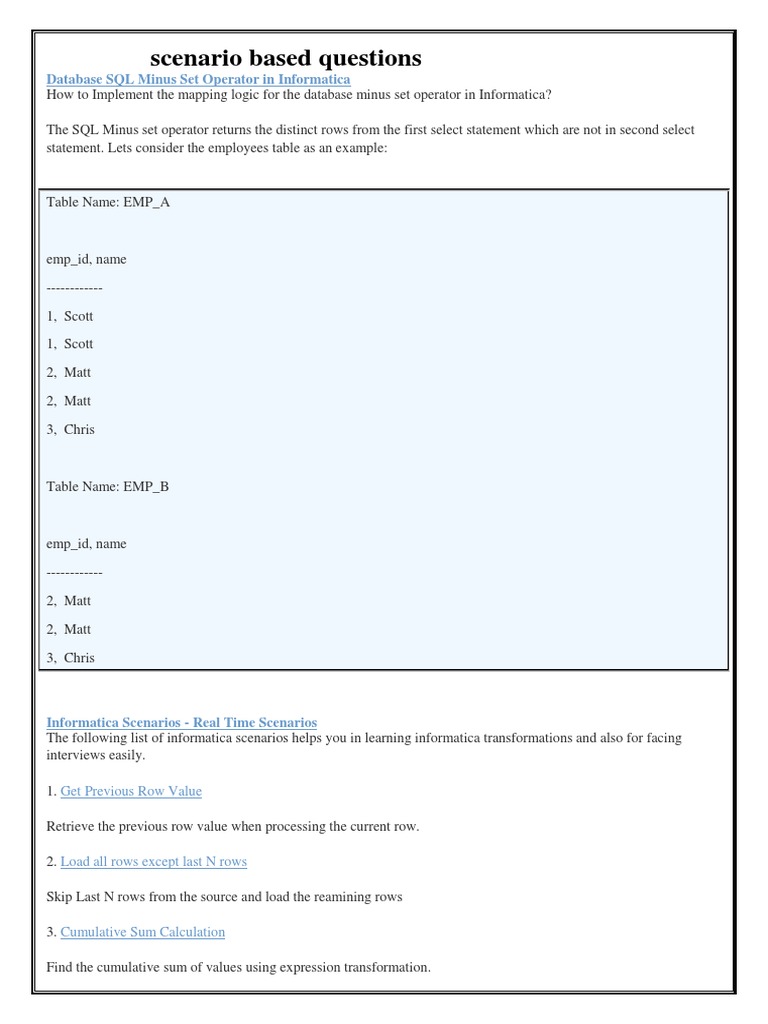 Scenario Questions Parameter Programming) Cache