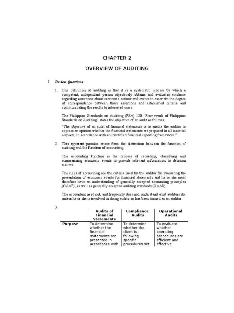 Overview of Auditing Principles | PDF | Audit | Financial Statement