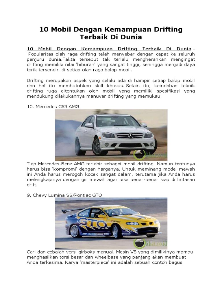 10 Mobil Dengan Kemampuan Drifting Terbaik Di Dunia 10 Mobil Dengan Kemampuan Drifting Terbaik Di Dunia