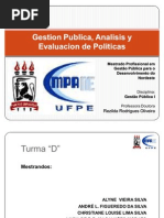 Gestion Publica, Analisis y Evaluacion de Politicas