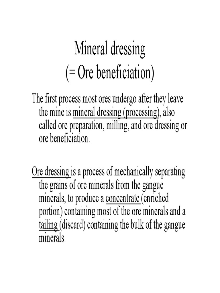 Ore Processing (Beneficiation) PDF | PDF | Mill (Grinding) | Mining