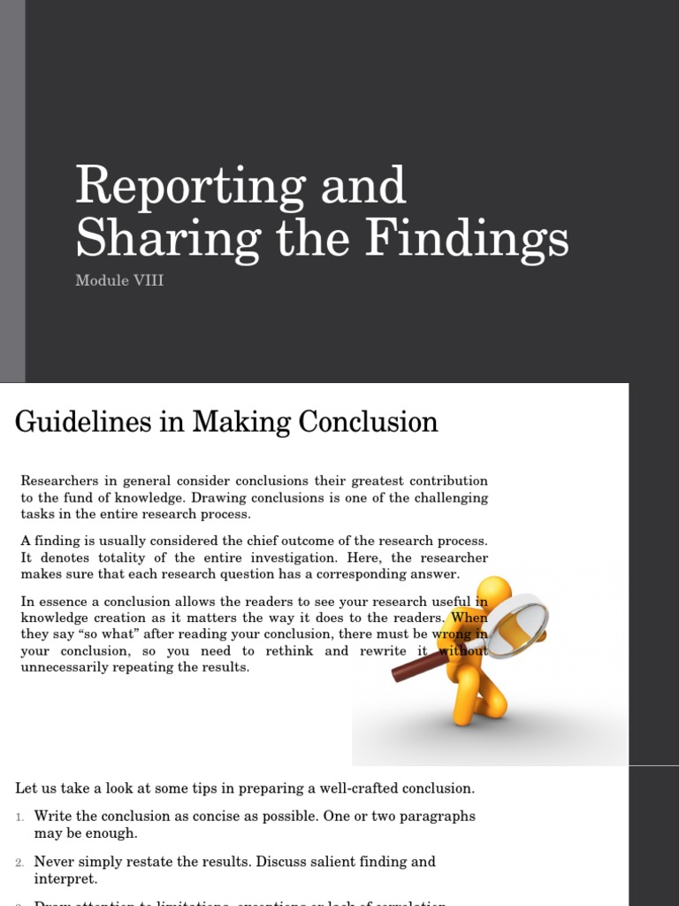 the reporting of research findings should be done mcq