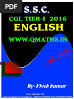 SSC CGL 2016 ENGLISH Tier-1 Questions