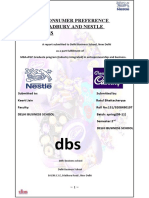 Study of Consumer Prefarence Towards Cadbury and Nestle Chocolate