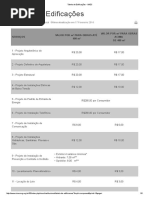 Tabela de Edificações - IMEC