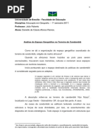 Análise Do Espaço Geográfico Do Terreiro de Candomblé