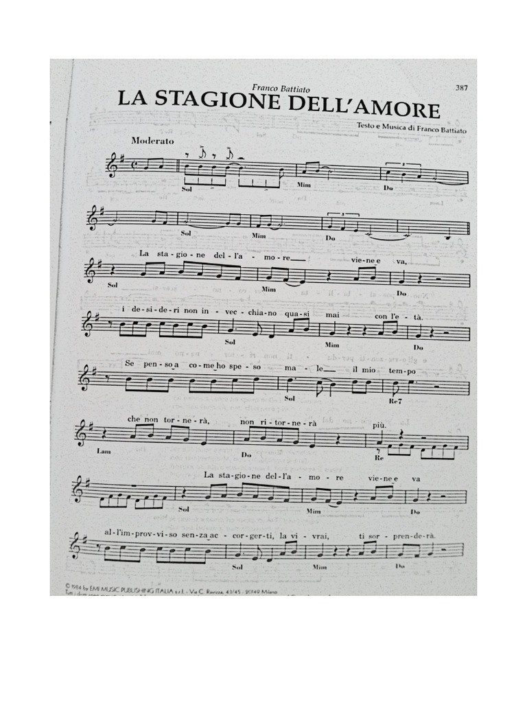 Battiato La Stagione Dell Amore