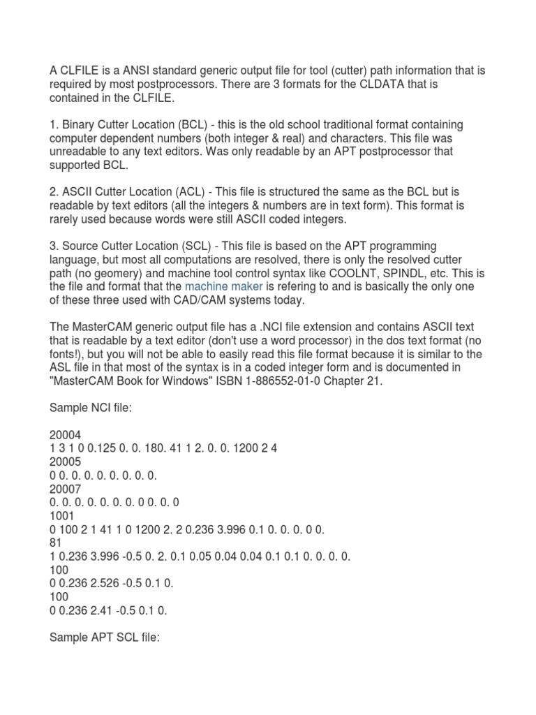 Understanding CLFILE Formats | PDF | Ascii | Computer File