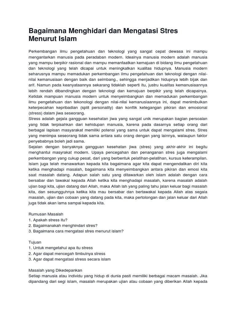 Menghindari Stress Pdf