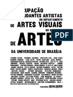 expOCUPAÇÃO: estudantes artistas ocupam o Departamento de Artes Visuais da UnB