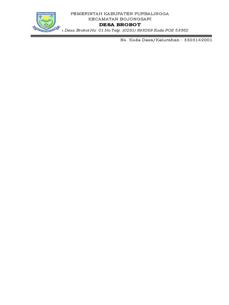 Kop Surat Desa Brobot | PDF