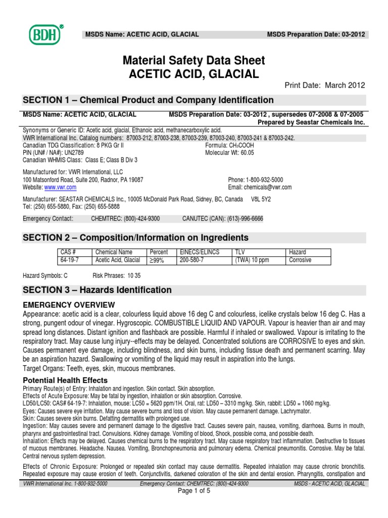 Intoxicarea Cu Acid Acetic Glacial Acetic Acid