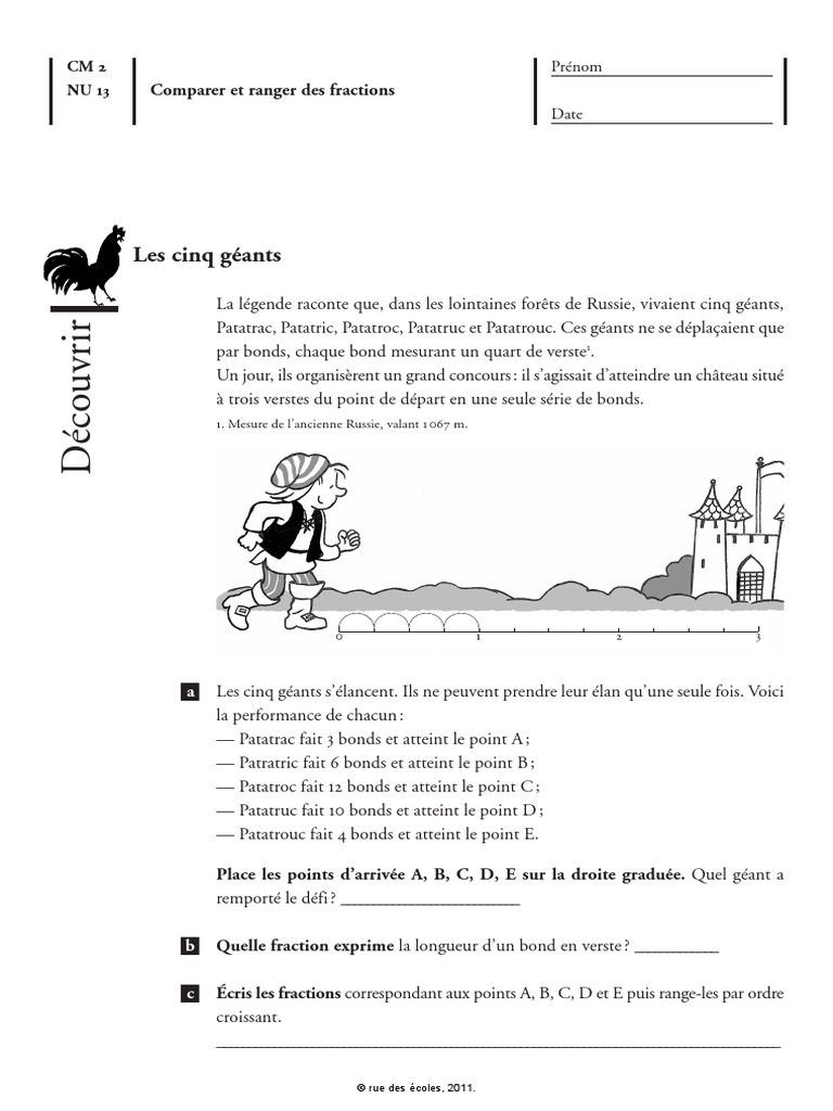 Comment Ranger Des Fractions Dans L Ordre Croissant CM2 Mathematiques PDF | PDF | Fraction (Mathématiques) | Division