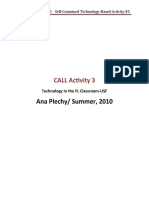 CALL Activity 3: Ana Plechy/ Summer, 2010