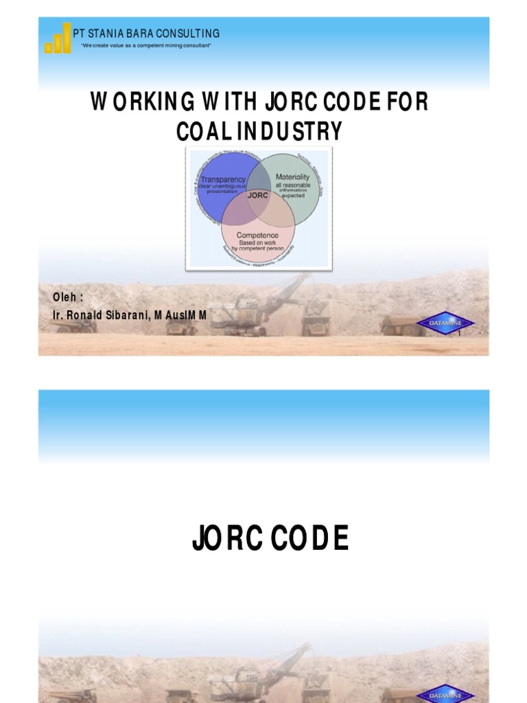 Penerapan JORC Code dalam Pertambangan Batubara | PDF | Bisnis ...