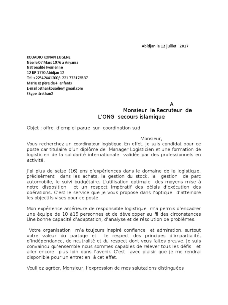 exemple lettre de motivation ouvrier agricole débutant