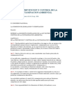 Ley de Prevencion y Control de La Contaminacion Ambiental